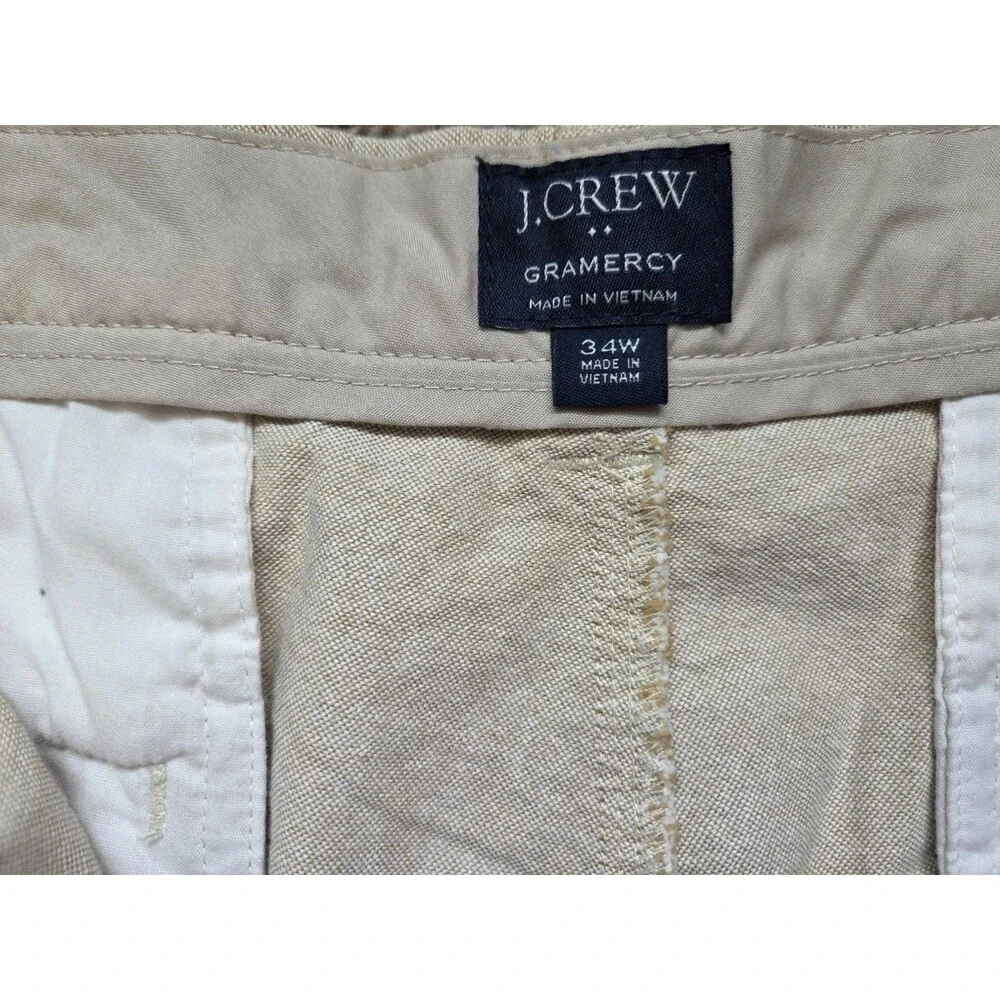 J. Crew Mens  Gramercy Chino Shorts Khaki Size 34W